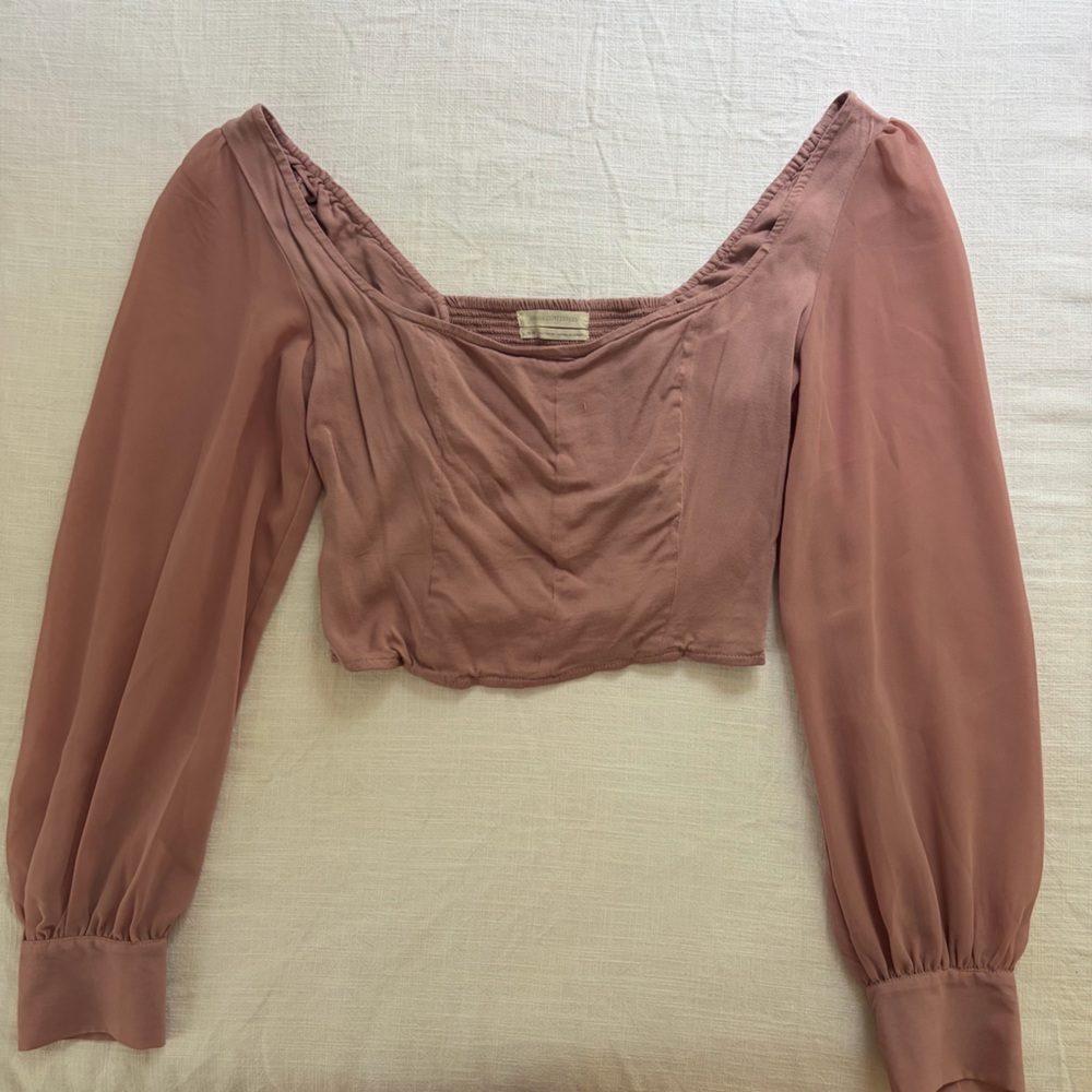 Mauve Pink Long Sleeve Blouse